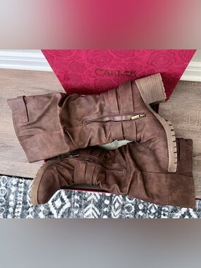 Carlos Santana Brown Mid-Calf Riding Boots